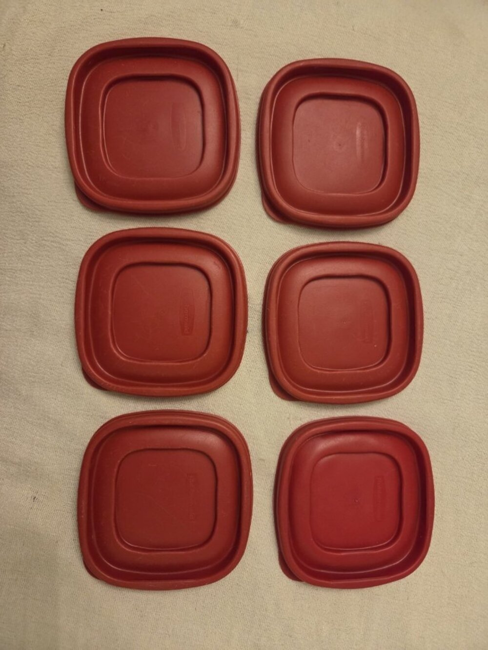 6 Rubbermaid 7J58 Red Easy Find Storage Container REPLACEMENT LIDS ONLY
